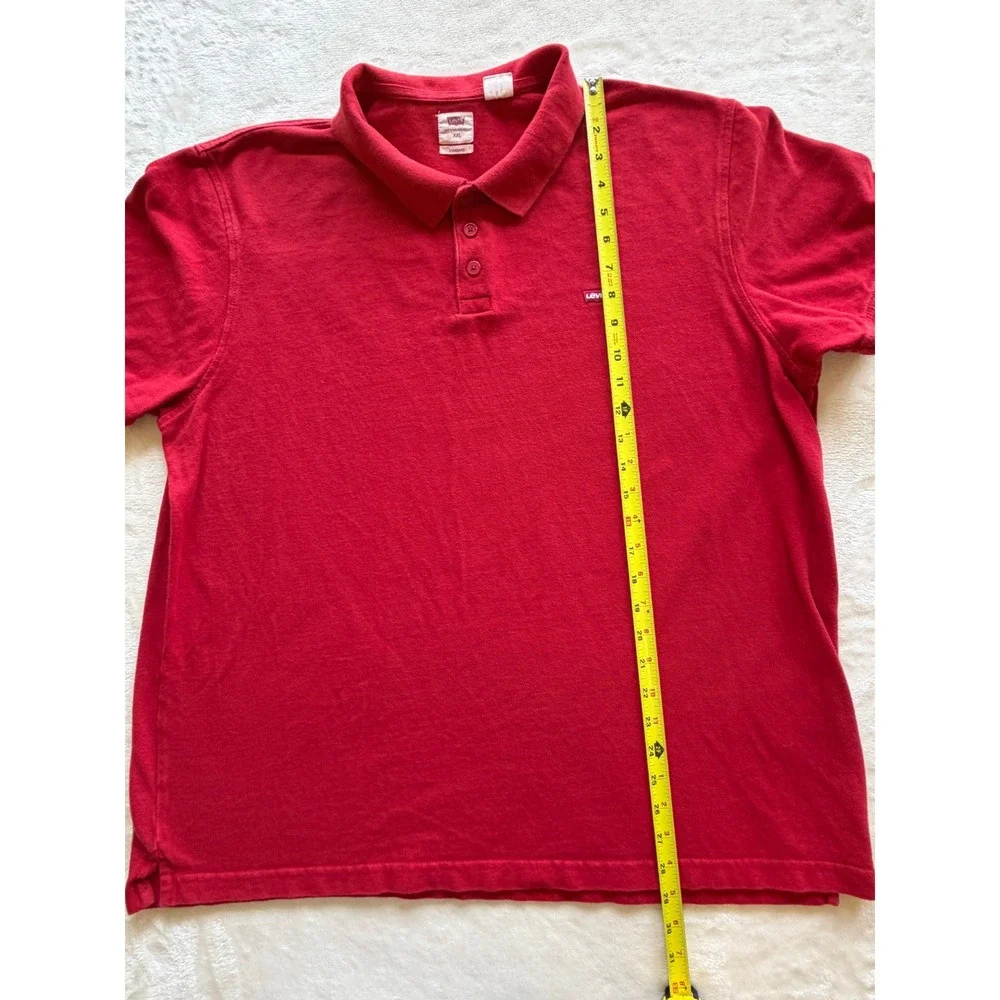 Levi's Red Short Sleeve Standard Pique Polo Shirt Mens XXL Good